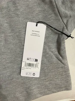 Alo NWT Bae Hoodie Athletic Heather Grey Cropped Pullover Sweatshirt Size L thumbnail 7