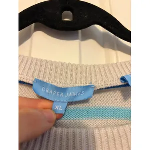 Draper James Striped‎ Sweater Womens XL Blue White Black Cotton Blend thumbnail 4