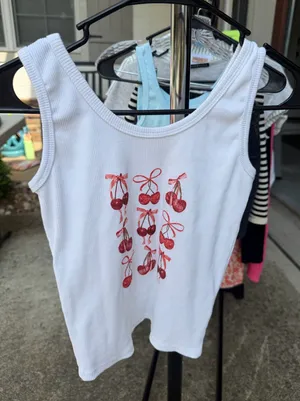Cherry Tank Top White Size M thumbnail 1