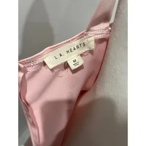 LA Hearts Pink Satin‎ Cami Mini Dress Square Neck Spaghetti Strap Size M thumbnail 4