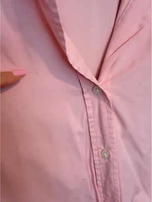 Gap Maternity Medium Pink Cotton Lycra Button Up Collared Work Shirt thumbnail 4