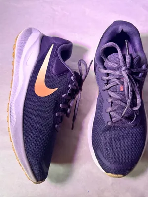 Nike Women's Athletic Sneakers - Purple with Pink Swoosh thumbnail 5