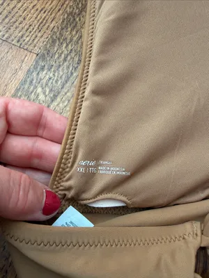 aerie Ruched-Strap Triangle Bralette - Caramel Brown Size XXL thumbnail 3