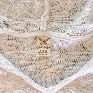 White Cotton Sweater Pullover Hooded thumbnail 8