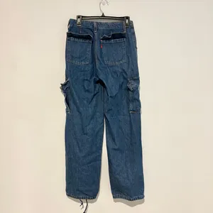 Levis 94 Baggy cotton‎ cinch Jeans Womens Blue Denim Cargo Pockets Size 23 thumbnail 3