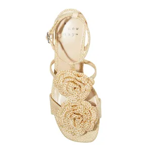 NWT A New Day Womens Esme Floral Crochet Kitten Heels 92979007 Tan Brown 6M thumbnail 3