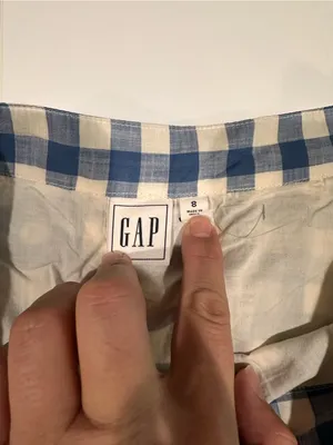 GAP Tiered Maxi Skirt Blue White Gingham Cotton Cottagecore Women’s 8 thumbnail 9