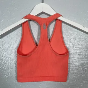Free People Movement Women XS Orange Pink Free Throw Crop Top Ribbed Athleisure thumbnail 4