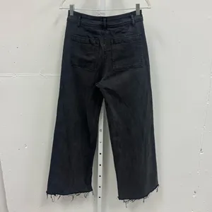 Miou Muse Straight Wide Leg High Waisted Denim Jeans Stretch Faded Black Med W28 thumbnail 4