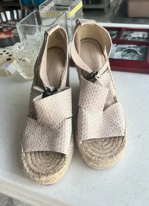 Treasure & Bond Neutral Beige Espadrille Wedge Sandals thumbnail 1