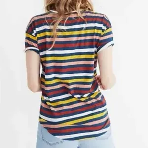 Madewell Whisper Cotton Crewneck T-Shirt in Lennie Stripe Multicolor‎ thumbnail 4