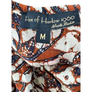 HOUSE OF HARLOW 1960 Boho Floral Open Tie Back Maxi Ruffle‎ Dress Cotton Medium thumbnail 8