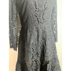 J.Crew Womens Black Floral Lace Long Sleeve Fit and Flare Dress Size 00 thumbnail 5