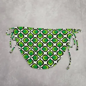 Ingear Green Black White Floral Geometric Tie Bikini Bottom Swimwear‎ Medium thumbnail 2