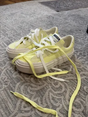 Neon yellow converse platform  thumbnail 3