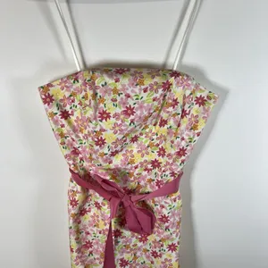 Vtg Lilly Pulitzer Pink Waist Ribbon‎ Tie Floral Lace Strapless Dress EUC Size 4 thumbnail 3