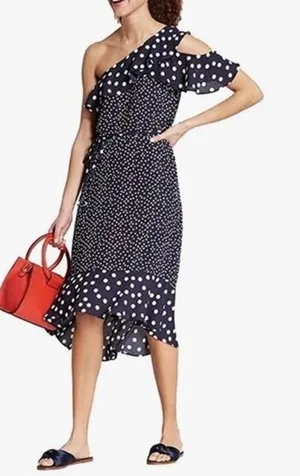 A NEW DAY Women's Polka Dot One Shoulder Midi Dress - L‎ thumbnail 1