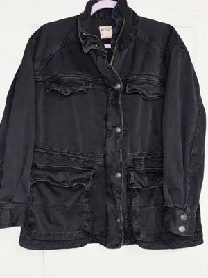 Free People We The Free Arya Utility Jacket Black Small NWOT thumbnail 9