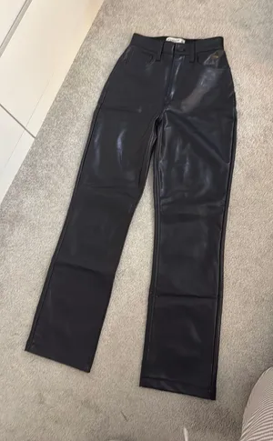 Abercrombie Curve Love Leather Vegan Pants thumbnail 1