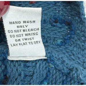 Habitat Sweater Blue Speckled Mock Neck Chunky Knit Rolled Cuff Lagenlook Boho L thumbnail 10