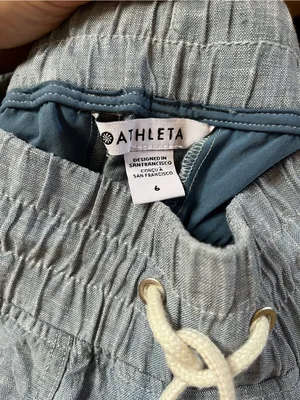 Athleta Cabo Linen Wide Leg Pants - Dusty Blue thumbnail 8