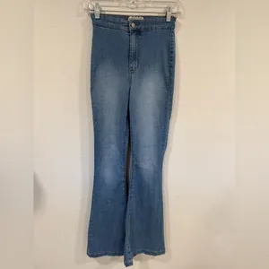 Altar’d State Kane High-Rise Flare Jeans, Y2K Boho Bellbottoms Size 0 thumbnail 2