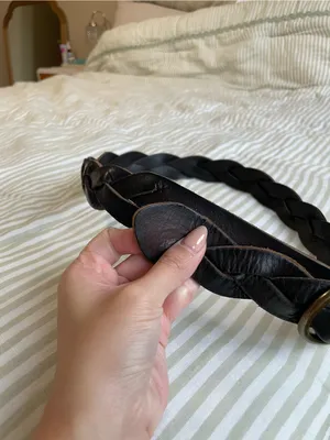 Gap Braided Genuine Leather Belt Size XS-M Dark Brown thumbnail 6