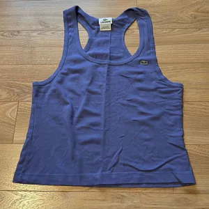 Lacoste‎ vintage purple tank top size 40 with green crocodile thumbnail 1