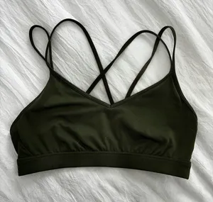 Old Navy Olive Green Strappy Sports Bra thumbnail 1