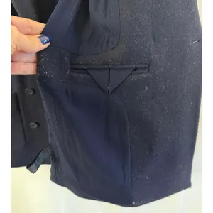 BDG Urban Outfitters Navy Blue Wool Blend Melton Boyfriend Coat Women's sz. XS thumbnail 7