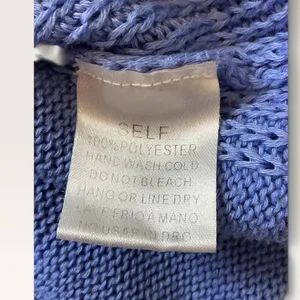 Easel Los Angeles Blue Oversized Distressed Knit Sweater Pocket Top Small thumbnail 4