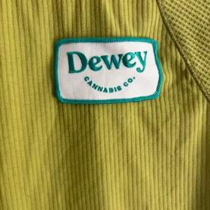 Wild Fable‎ Lime Green Dewey Cannabis Co Patch Ribbed Ringer Crop Baby Tee Small thumbnail 5