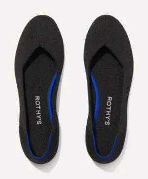 Rothy’s Flat Knit Honeycomb Rounded Toe Flats shoes Black/Blue Halo Size 7 thumbnail 1