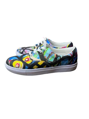 ✨👟 Canvas Abstract Graffiti Print Lace-Up‎ Sneakers Women’s Size 8 👟✨ thumbnail 5