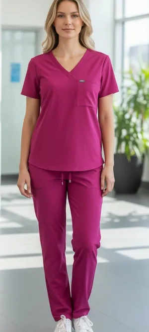 FIGS Catarina One-Pocket Nurse Scrub Top Pink XXL thumbnail 1