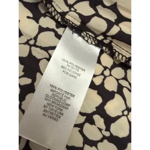 Tahari Womens Black Cream Abstract‎ Floral Elastic Waist Midi A-Line Skirt Large thumbnail 5