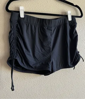 Carve Designs Black Athletic Swim Shorts with Side Ruched Ties thumbnail 1