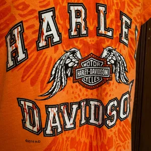 Harley Davidson Y2K Graphic V Neck T-Shirt‎ S Biker Moto Burnout Rhinestone thumbnail 8