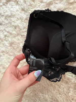 H&M Black Lace Double Push-Up Bra thumbnail 4