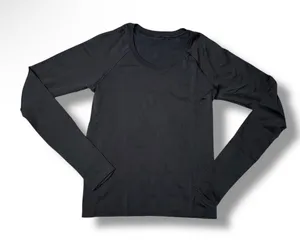 Lululemon Swiftly Tech Long Sleeve Women Size 6 Black Good Thumbholes Activewear thumbnail 1