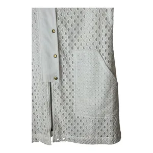 Michael‎ Stars Dress Women Medium White Eyelet Sleeveless Shirt Dress Vest NWT thumbnail 5
