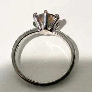 Sterling Silver 925 CZ Solataire Ring 6 Prong Setting Size‎ 7 thumbnail 3