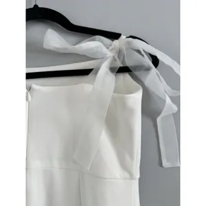 NWOT Lulus Romantic Celebration White Tie Strap Bodycon Midi Dress Size Small thumbnail 7