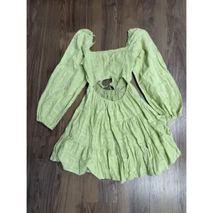 Princess Polly Green Balloon Sleeve Mini Dress Tiered Cottagecore Peasant Fairy thumbnail 2