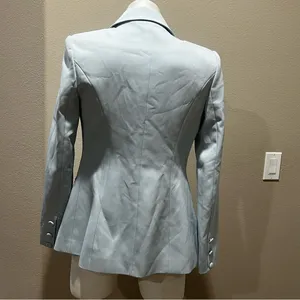 Meshki light  blue button up blazer thumbnail 10