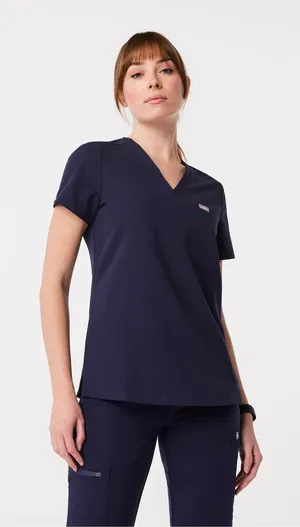 FIGS Catarina Scrub Top In Navy Blue thumbnail 1