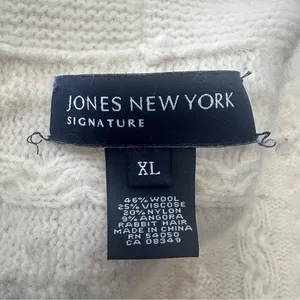 Jones New York Signature Cable Knit‎ Cardigan Sweater Shawl Collar Wool Blend XL thumbnail 5