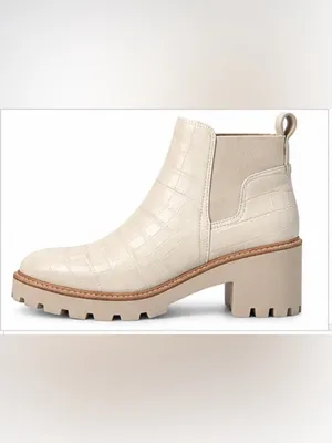 Dolce Vita Huey H2O Ivory Croc-Embossed Chelsea Boots – Size 8.5 thumbnail 3
