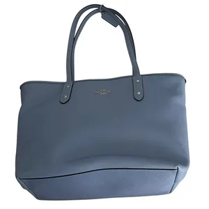 Coach Zip Top Tote Women Large Blue Excellent Crossgrain Leather F58846 thumbnail 1