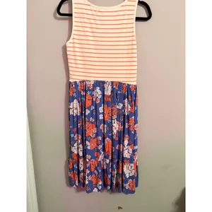 Matilda Jane‎ Coral Stripe Floral Tiered Dress Women's S thumbnail 4